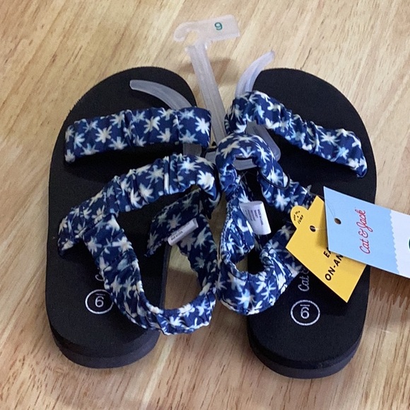 Toddler Girls' Mia Ankle Quarter Sandals - Cat & Jack - Blue - size 9 - new - Picture 4 of 6